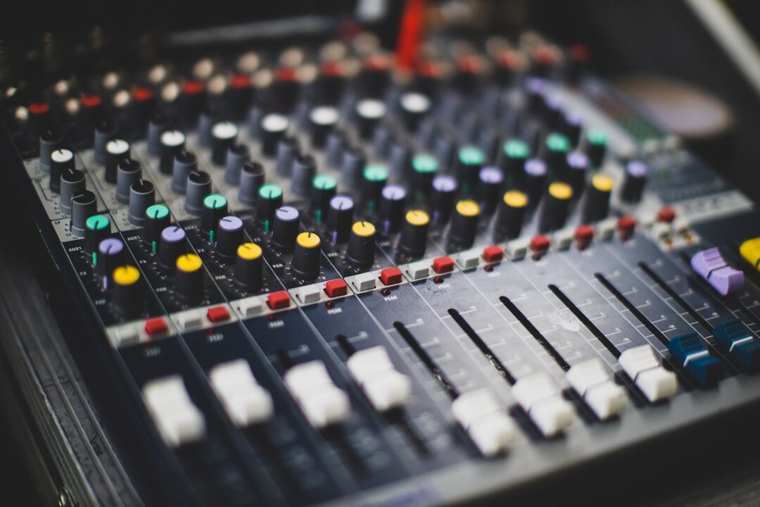 Professional audio equipment microphone and sound mixer
